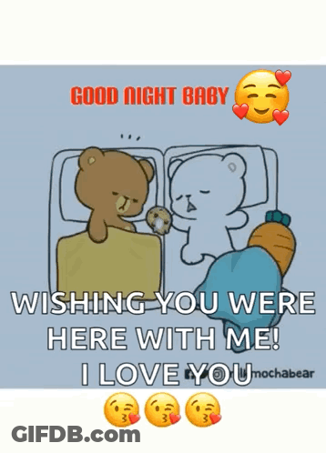A Good Night Baby Wishing You Were Here With Me I Love You Mocha Bear GIF