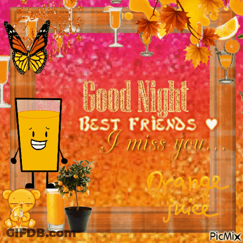 A Good Night Best Friends I Miss You Greeting Card GIF