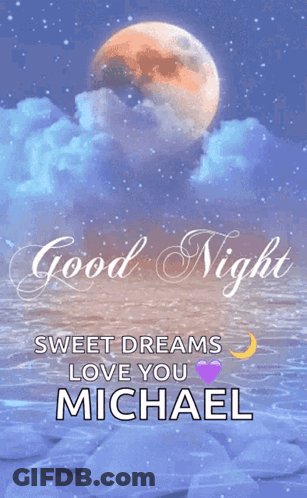A Good Night Greeting Card With A Full Moon In The Background GIF