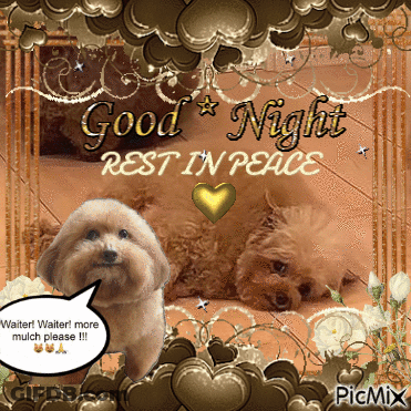 A Good Night Rest In Peace Card With Two Dogs GIF