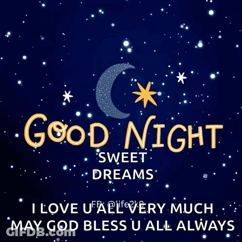 A Good Night Sweet Dreams Message With A Crescent Moon GIF