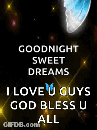 A Goodnight Sweet Dreams Message With A Butterfly On It GIF