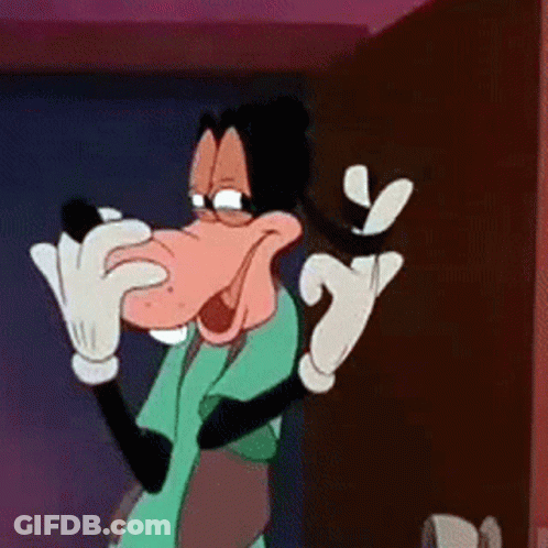 A Goofy Cartoon Character With A Big Nose And Gloves GIF