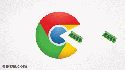 A Google Chrome Logo With A Pair Of Ram Sticks Behind It GIF