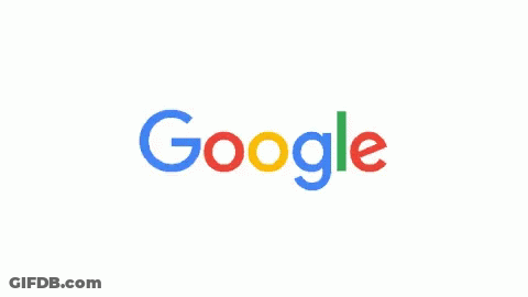 A Google Logo On A White Background With A Rainbow Of Colors GIF