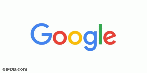 A Google Logo On A White Background With A Rainbow Of Colors GIF