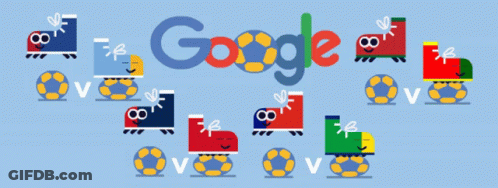A Google Logo With A Bunch Of Icons On It GIF