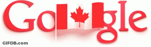 A Google Logo With A Maple Leaf In The Middle GIF