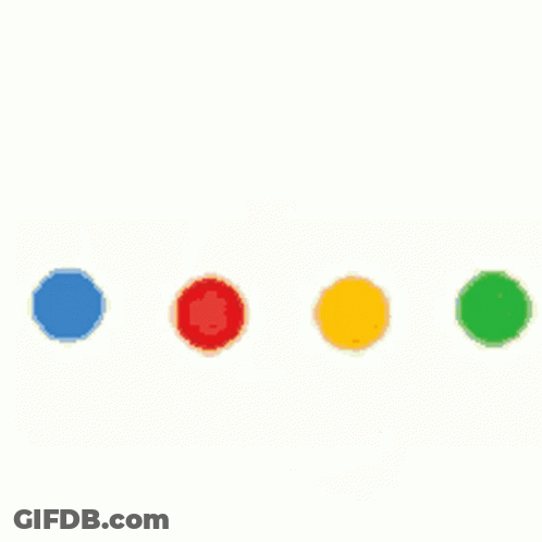 A Google Logo With A Red , Yellow , Green And Blue Circle Around The Letter G On A White Background . GIF