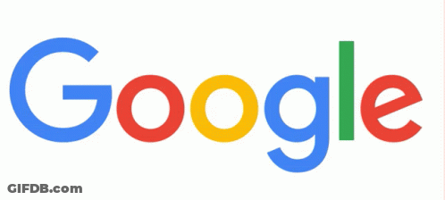 A Google Logo With A White Background And A Rainbow Of Colors GIF