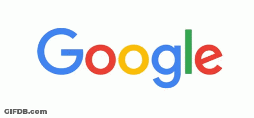 A Google Logo With A White Background And Red Yellow And Blue Letters GIF