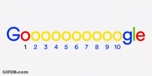 A Google Logo With Numbers 1 Through 10 GIF