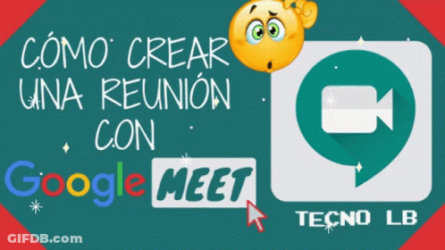 A Google Meet Advertisement With A Smiley Face On Top GIF