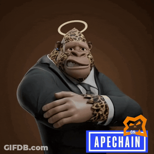 Gorilla In Suit Holding Champagne Glass GIF