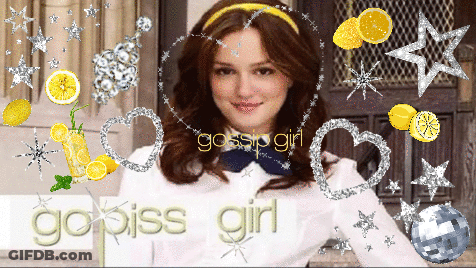 A Gossip Girl Poster With A Woman And Lemons GIF