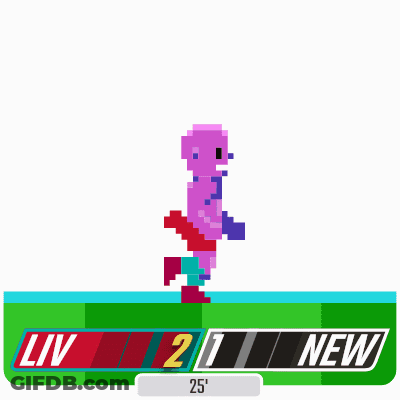 A Graphic Of A Soccer Game With The Score Being Liv 2 1 New GIF