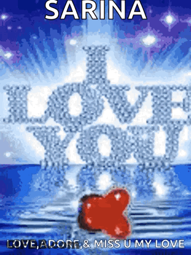 A Graphic That Says I Love You With A Heart In The Water GIF