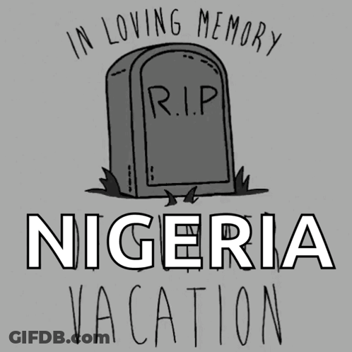 A Gravestone With R.i.p Written On It And The Words In Loving Memory Nigeria Vacation GIF