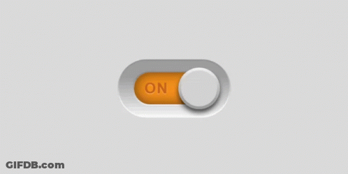 A Gray And White Toggle Switch With A Hand Pressing It . GIF