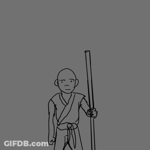 A Gray Background With A Shadow Of A Sword On It GIF