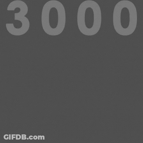 A Gray Background With The Number 3000 Written On It GIF