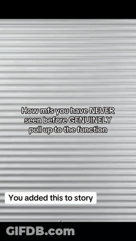 A Gray Wall With A Quote On It That Says `` How Mis You Have Never Seen Before Genuinely Pull Up To The Function '' . GIF