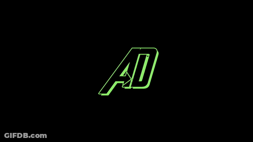 A Green A And D Logo On A Black Background GIF