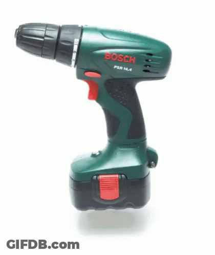 A Green And Black Bosch Cordless Drill GIF