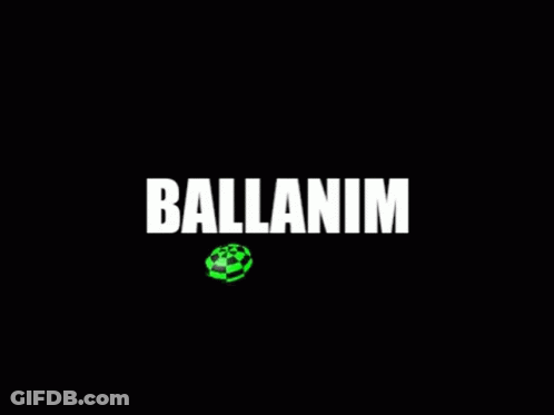 A Green And Gray Triangle With The Word Ballanim Written On It . GIF