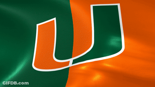 A Green And Orange Flag With The Letter U In White GIF