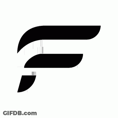 A Green And Purple Letter F Is Against A White Background GIF