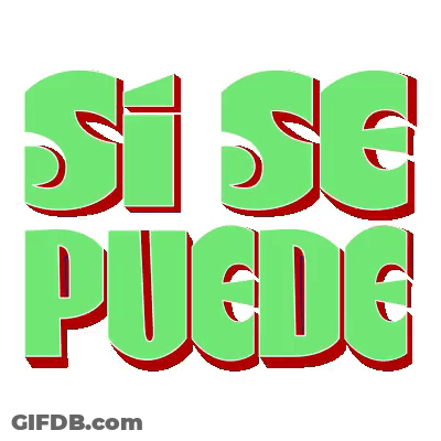 A Green And Red Graphic That Says Si Se Puede GIF