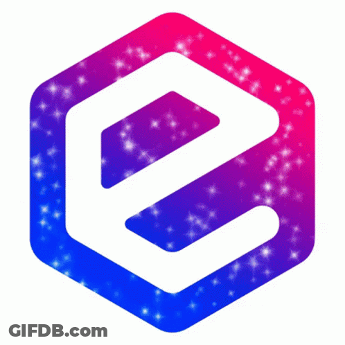 A Green And Red Hexagon With The Letter E In The Center GIF