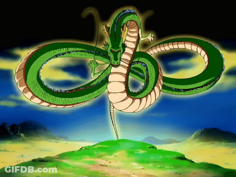 A Green And White Dragon Is Flying Over A Green Hill GIF