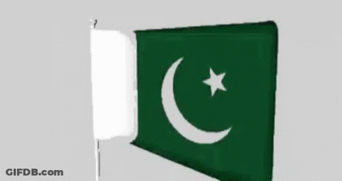 A Green And White Flag With A Crescent Moon And A Star On It GIF