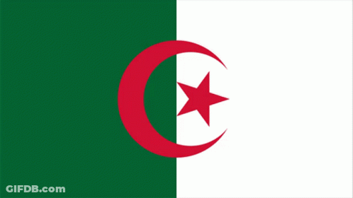 A Green And White Flag With A Crescent Moon And Star GIF