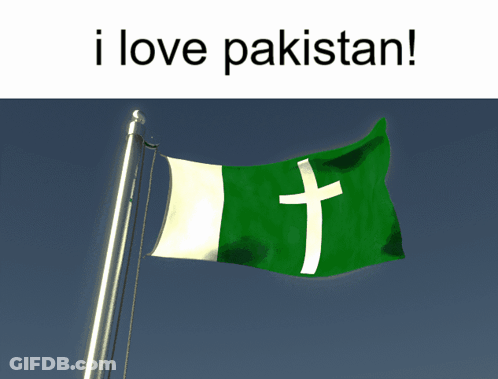 A Green And White Flag With A White Cross On It GIF