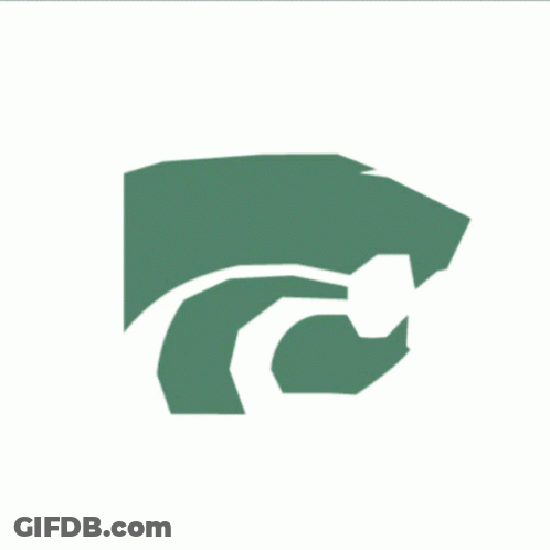 A Green And White Icon Of A Lion On A White Background GIF