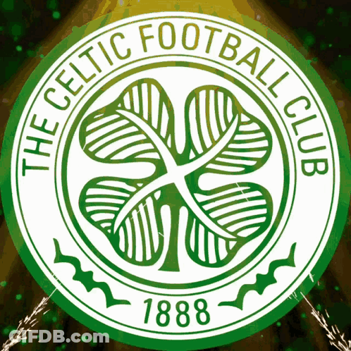 A Green And White Logo For The Celtic Football Club From 1888 GIF