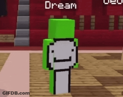 A Green And White Minecraft Character Standing On A Wooden Floor In A Room . GIF