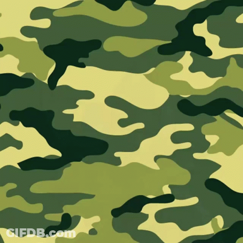 A Green And Yellow Camouflage Pattern With A Black Background GIF