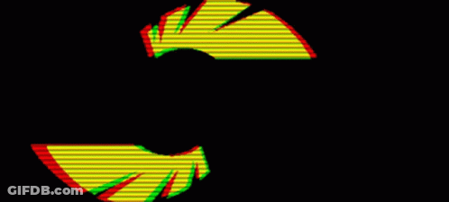 A Green And Yellow Circle With A Black Background Is Being Displayed On A Black Screen . GIF