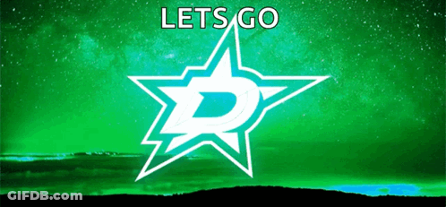A Green Background With A White Star And The Words Let 'S Go Below It GIF
