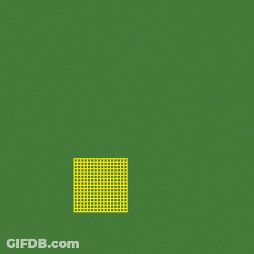 A Green Background With A Yellow Geometric Design On It GIF