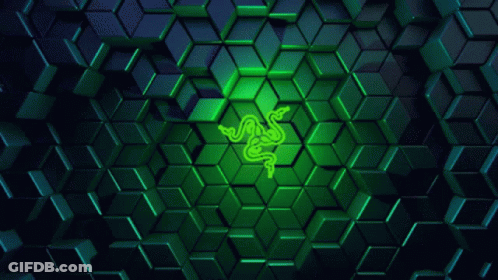 A Green Background With A Yellow Snake Logo On It GIF