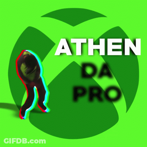 A Green Background With Athen Da Pro Written In White GIF