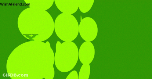 A Green Background With Circles And The Words " You Rock My World " GIF