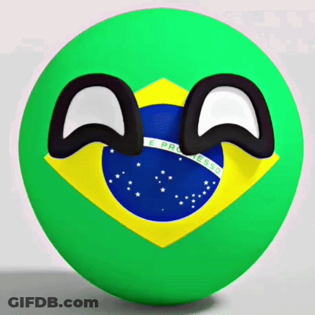 A Green Ball With A Yellow And Blue Flag On It And The Word Progresso On It GIF