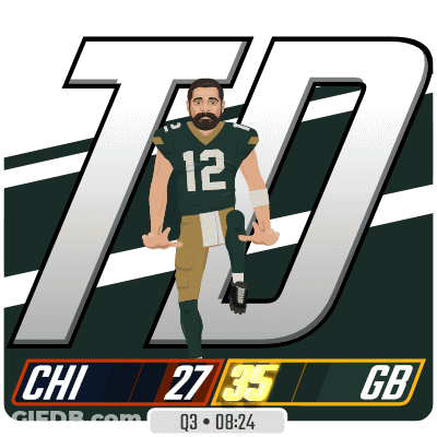 A Green Bay Packers Football Player Is Kneeling Down GIF