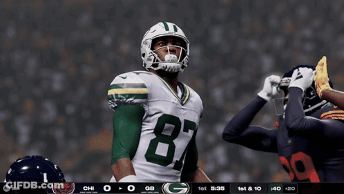 A Green Bay Packers Player Wearing Number 87 GIF